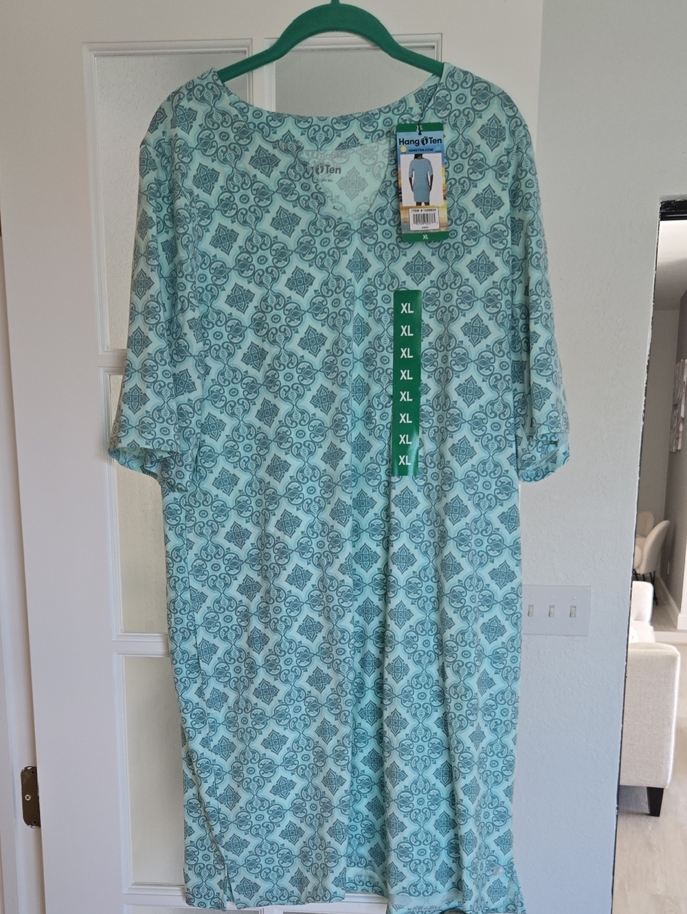 NWT Hang Ten Mint & Teal Printed Shift Dress